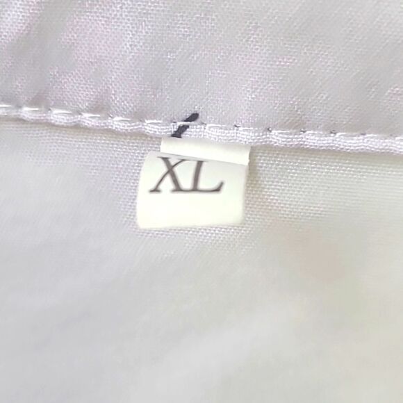 White Cardigan Longsleeve Blouse with Script Lettering, Button Accents, Size XL - Picture 12 of 13
